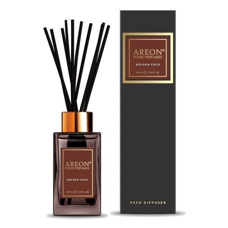 Aromātiskais difuzors ar kociņiem AREON Black Golden Coco, 85 ml ARESTICKSBL11/85 OE ARESTICKSBL11-85