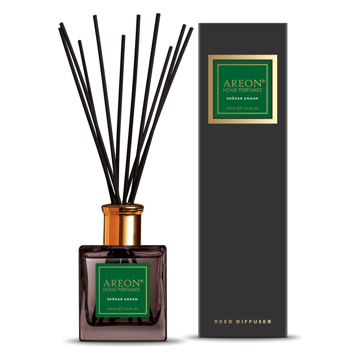 Aromātiskais difuzors ar kociņiem AREON Black Skogar Angan, 150 ml ARESTICKSPSB09/150 OE ARESTICKSPSB09-150