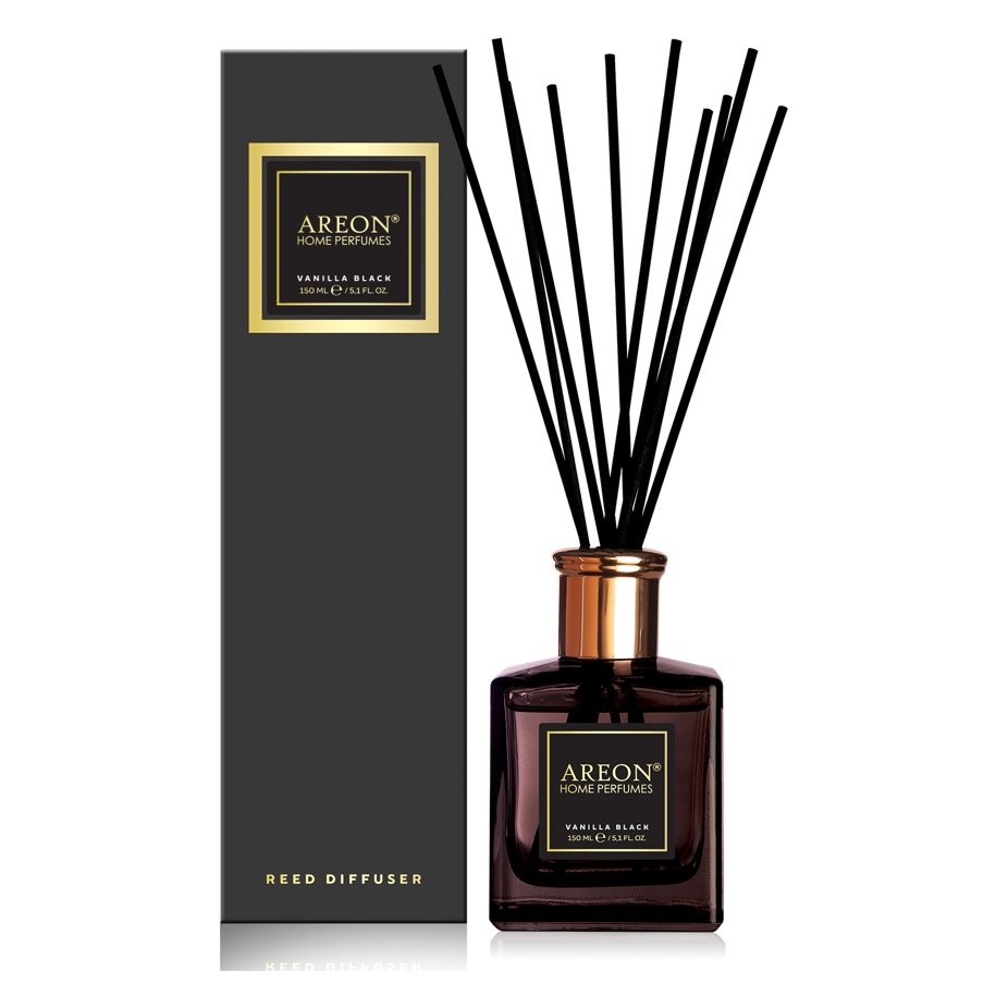 Aromātiskais difuzors ar kociņiem AREON Black Vanilla Black, 150 ml ARESTICKSBL03/150 OE ARESTICKSBL03-150