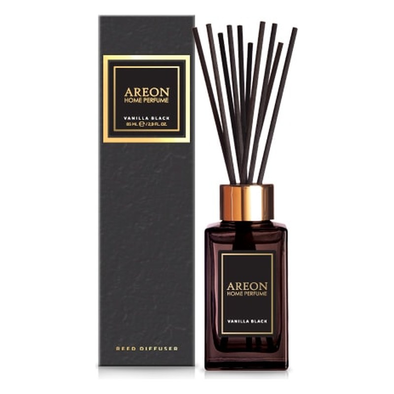 Aromātiskais difuzors ar kociņiem AREON Black Vanilla Black, 85 ml ARESTICKSBL03/85 OE ARESTICKSBL03-85
