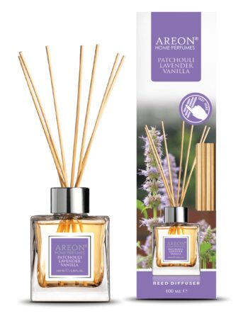 Aromātiskais difuzors ar kociņiem AREON Home Perfume Patchouli Lavender Vanilla, 100 ml
