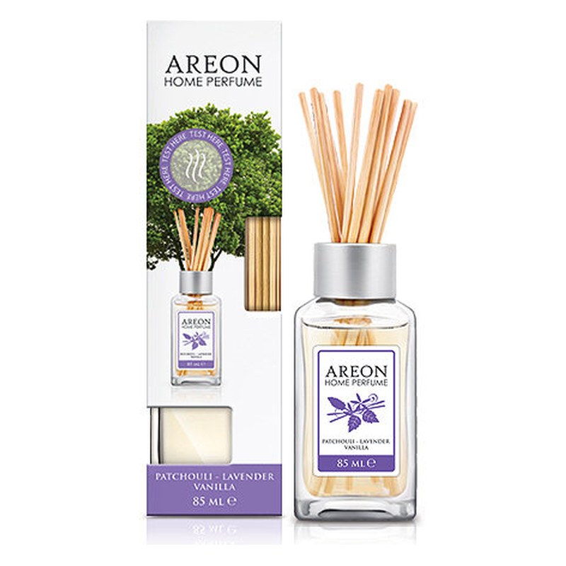 Aromātiskais difuzors ar kociņiem AREON Home Perfume Patchouli Lavender Vanilla, 85 ml ARESTICKS05/85 OE ARESTICKS05-85