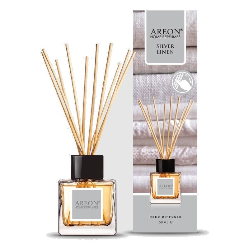 Aromātiskais difuzors ar kociņiem AREON Home Perfume Silver Linen, 50 ml ARESTICKSHP12 OE ARESTICKSHP12