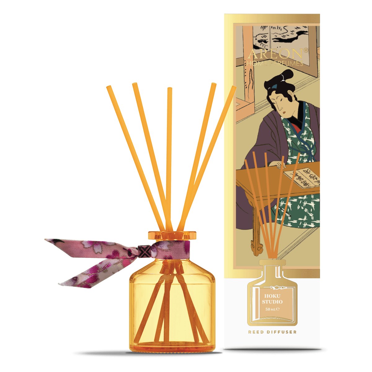 Aromātiskais difuzors ar kociņiem AREON Japan Line Hoku Studio, 50 ml ARESTICKSRHPJ01 OE ARESTICKSRHPJ01