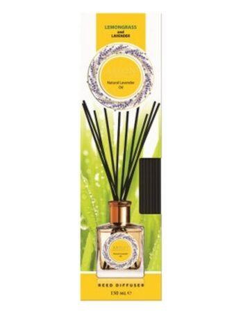 Aromātiskais difuzors ar kociņiem AREON Lemongrass & Natural Lavender, 150 ml