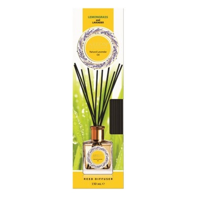Aromātiskais difuzors ar kociņiem AREON Lemongrass & Natural Lavender, 150 ml ARESTICKSLHP05 OE ARESTICKSLHP05
