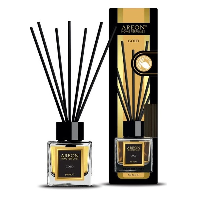 Aromātiskais difuzors ar kociņiem AREON Lux Gold, 50 ml ARESTICKSRDS01 OE ARESTICKSRDS01