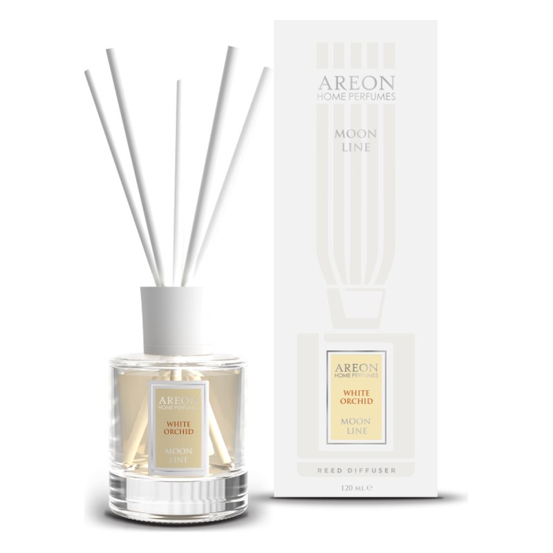 Aromātiskais difuzors ar kociņiem AREON Moon Line White Orchid, 120 ml ARESTICKSHPML06 OE ARESTICKSHPML06