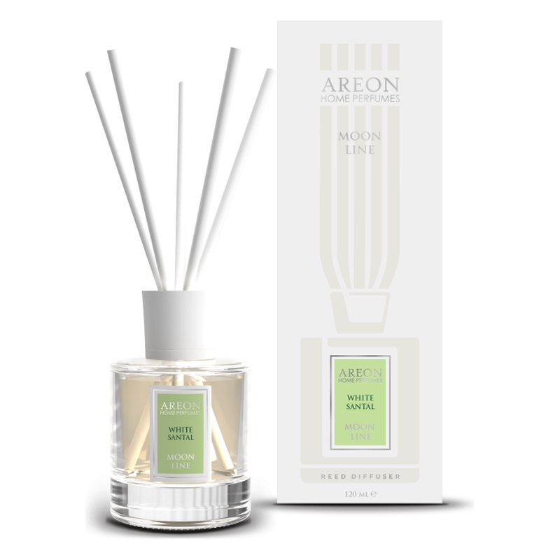 Aromātiskais difuzors ar kociņiem AREON Moon Line White Santal, 120 ml ARESTICKSHPML05 OE ARESTICKSHPML05
