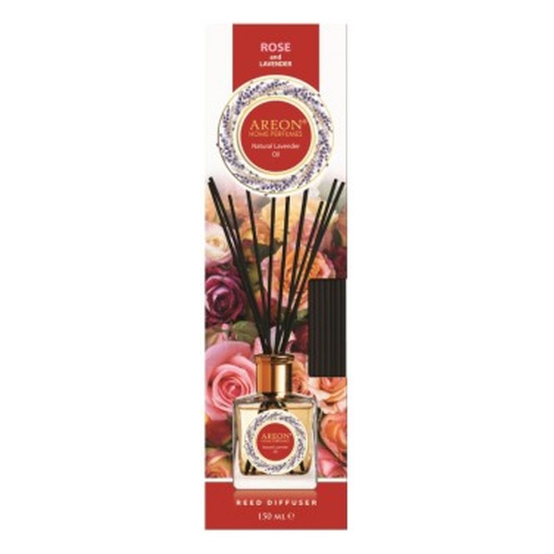 Aromātiskais difuzors ar kociņiem AREON Rose & Natural Lavender, 150 ml ARESTICKSLHP03 OE ARESTICKSLHP03