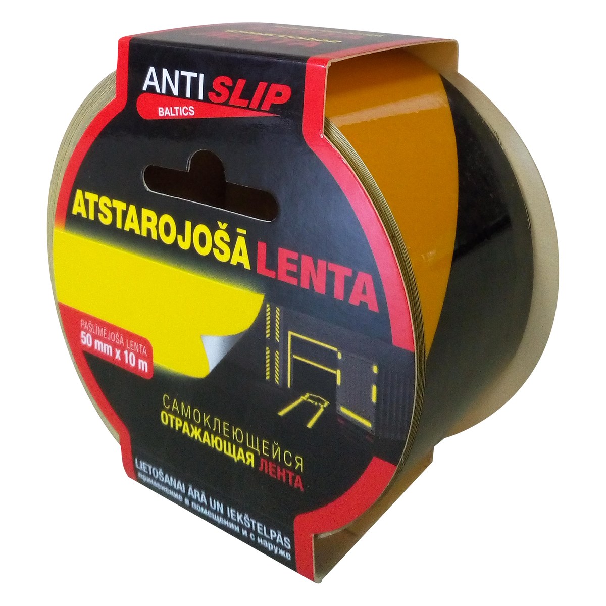 Atstarojošā lente Anti Slip, 50 mm x 10 m, dzelteni melna ATS377 OE ATS377