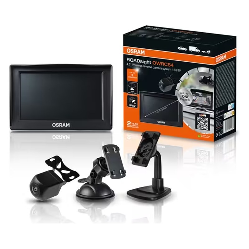 Bezvadu atpakaļgaitas kameras komplekts OSRAM ROADsight ar 4,3" ekrānu OOWRCS4 OE OWRCS4