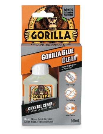 Caurspīdīga universālā līme Gorilla Glue Clear, 50 ml