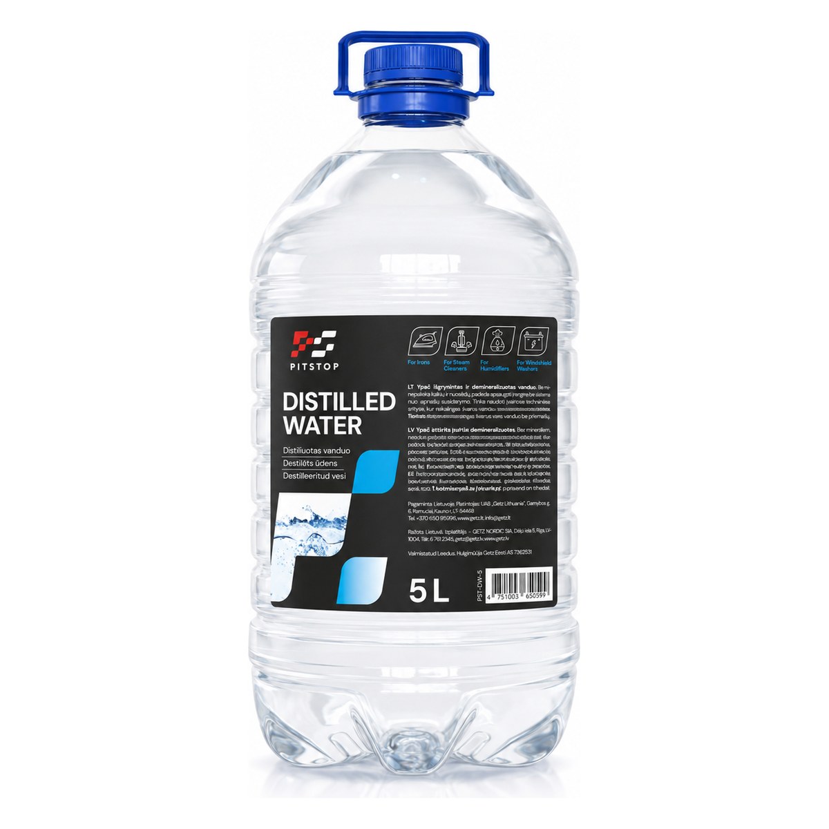 Destilēts ūdens PITSTOP Premium, 5 l PST-DW-5 OE PST-DW-5