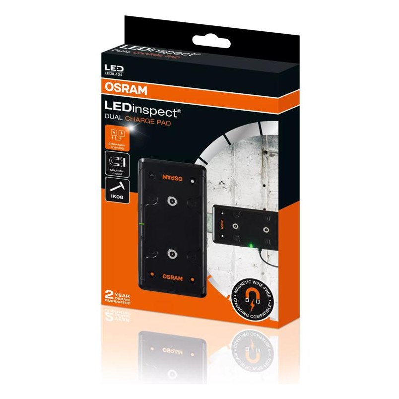 Divvietīga magnētiskā uzlādes pamatne OSRAM LEDinspect DUAL CHARGING PAD OLEDIL424 OE LEDIL424