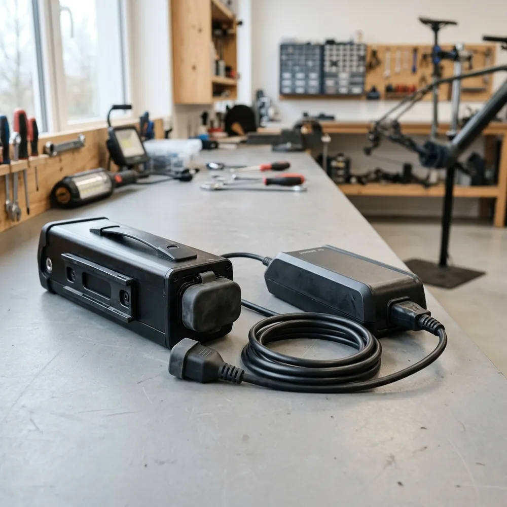 Elektrovelosipēda akumulators un tam paredzēts lādētājs