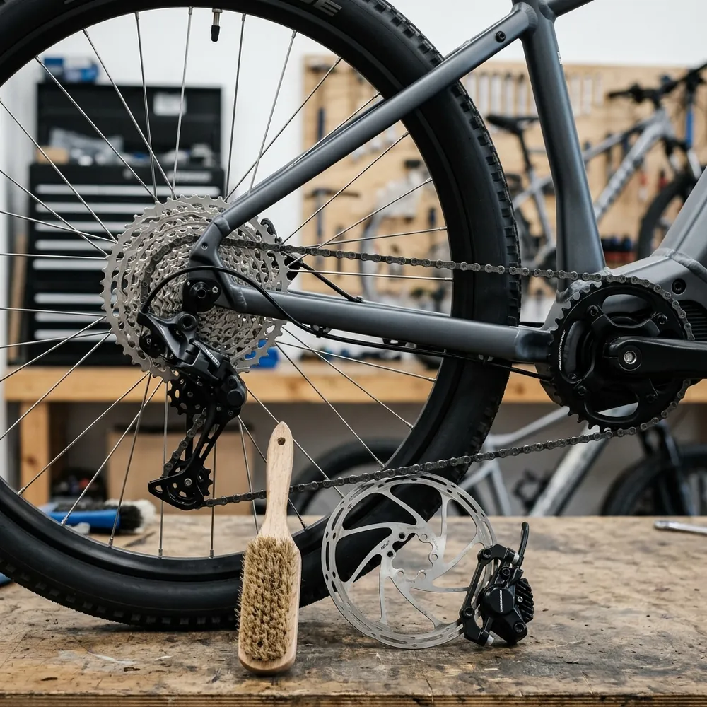 Velosipēda ķēde un zobrati pirms apkopes