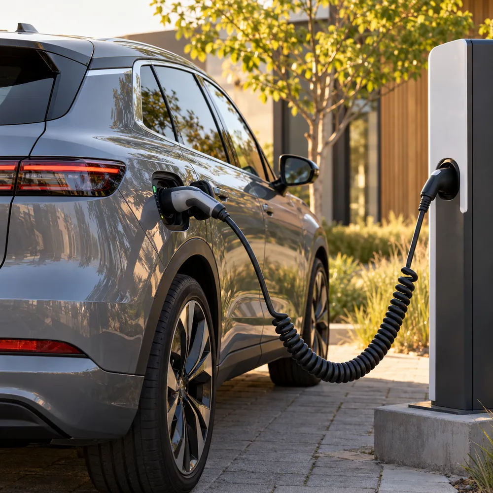 Type 2 uzlādes pieslēgums elektroautomobilim