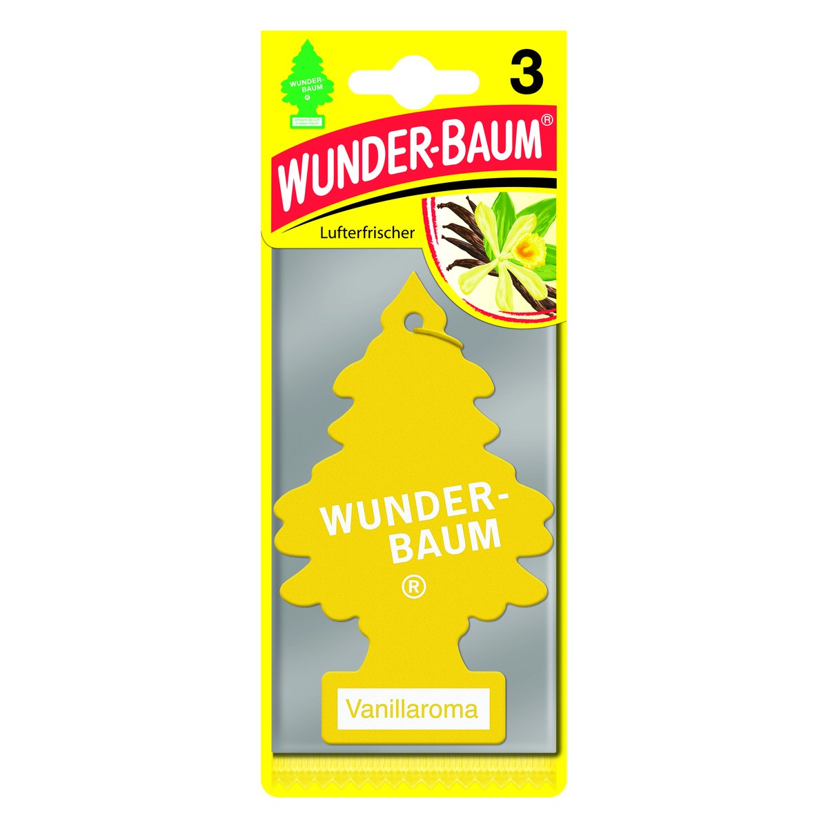 Gaisa atsvaidzinātājs WUNDER-BAUM eglīte Vanillaroma, 3 gab. WB11-3P OE WB11-3P
