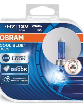 Halogēna spuldžu pāris OSRAM COOL BLUE BOOST H7 12V 80W, off-road