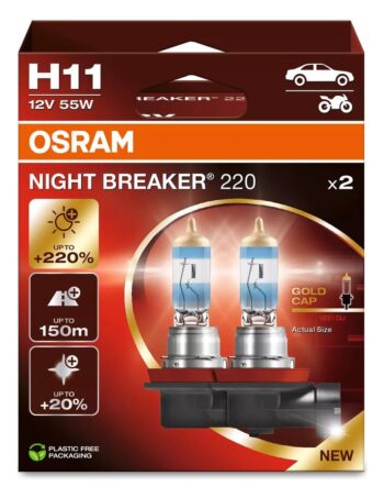 Halogēna spuldžu pāris OSRAM NIGHT BREAKER 220 H11 12V 55W