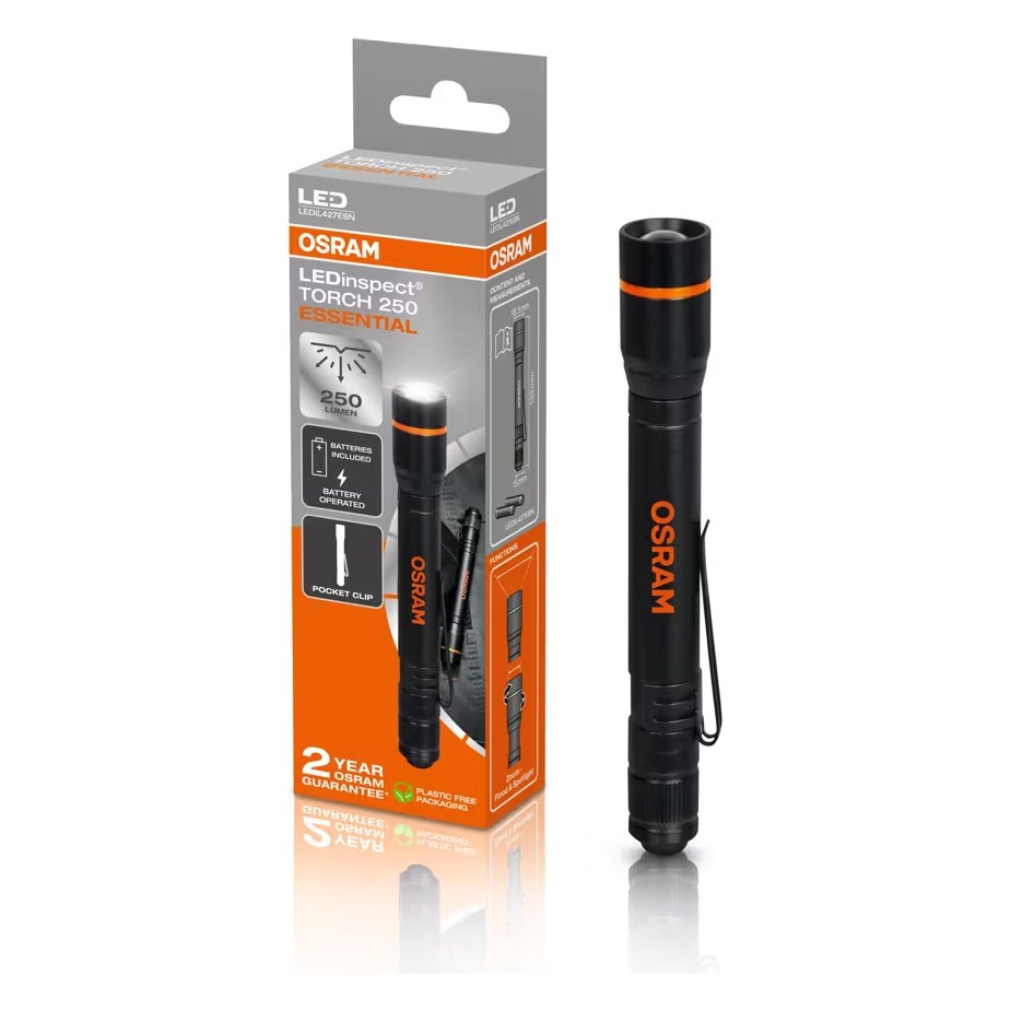 LED rokas lukturis OSRAM LEDinspect TORCH 250 ESSENTIAL ar tālummaiņu OLEDIL427ESN OE LEDIL427ESN