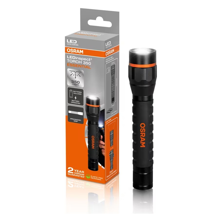 LED rokas lukturis OSRAM LEDinspect TORCH 350 ESSENTIAL ar tālummaiņu OLEDIL428ESN OE LEDIL428ESN