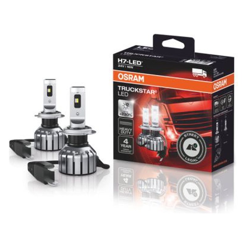 LED spuldžu pāris OSRAM TRUCKSTAR LED H7 24V kravas auto O64215DWTS-2HFB OE 64215DWTS-2HFB
