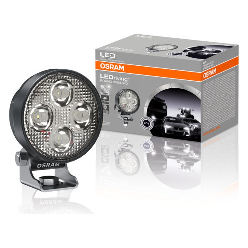 LED tālās gaismas lukturis OSRAM LEDriving Round VX80-WD, apaļš, 22 W