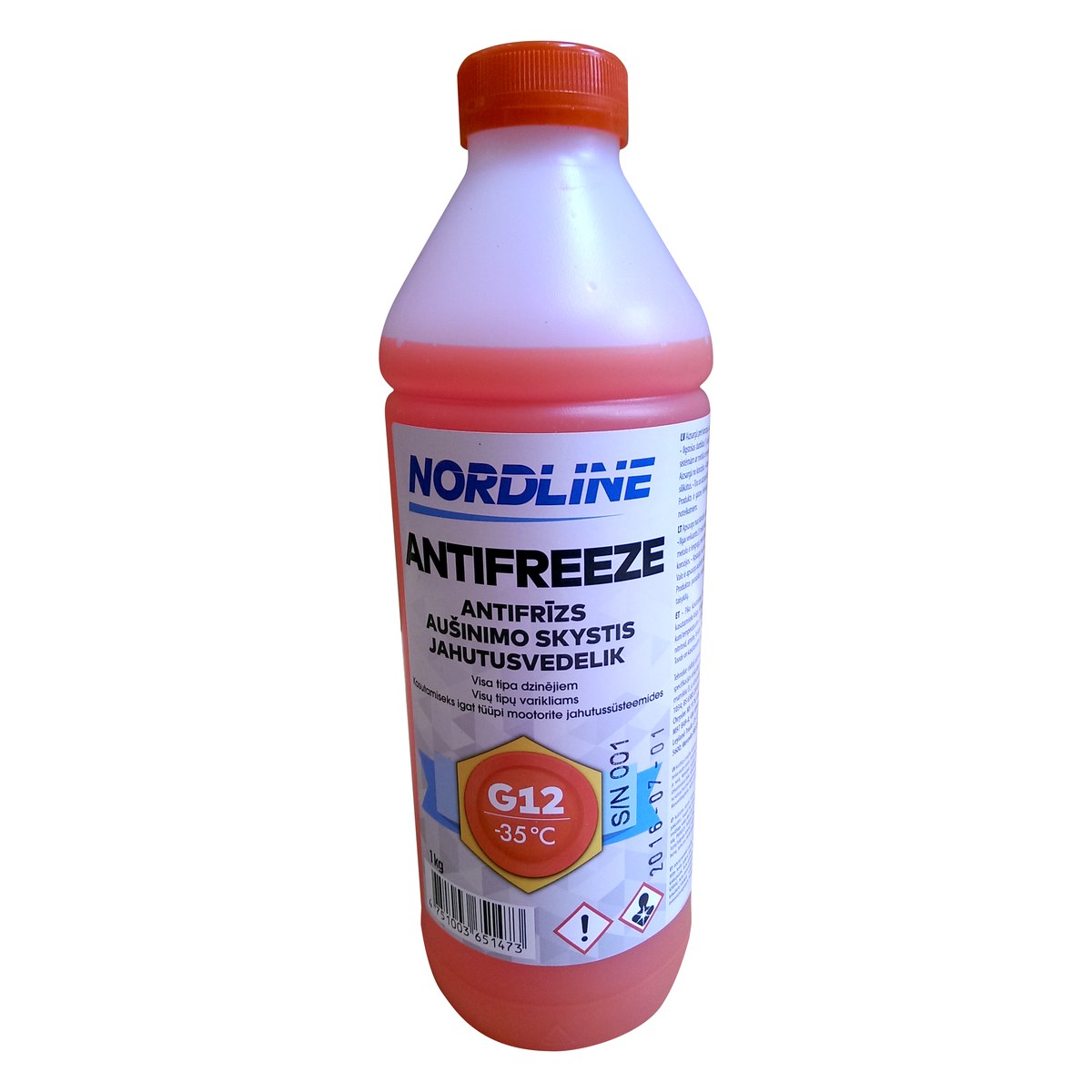 Longlife antifrīzs NORDLINE G12, sarkans, -35 °C, 1 kg