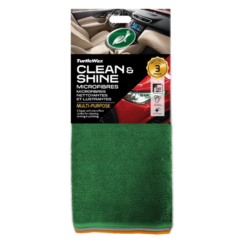 Mikrošķiedras drānas Turtle Wax Clean & Shine, 3 gab. TWX54694 OE TWX54694