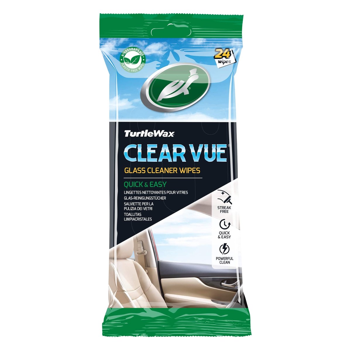 Mitrās salvetes stiklu tīrīšanai Turtle Wax Clearvue Glass Wipes TW54098 OE TW54098