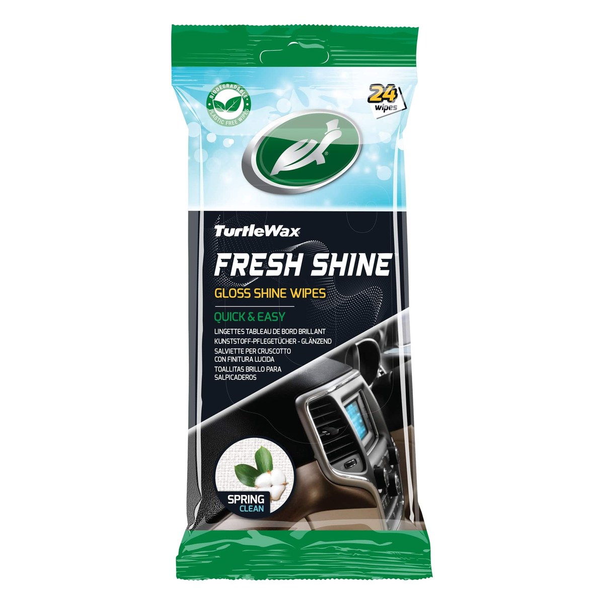 Salvetes paneļa kopšanai Turtle Wax Fresh Shine Gloss Wipes TW54095 OE TW54095