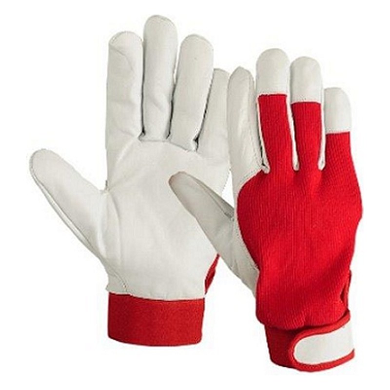 Montāžas darba cimdi no kazas ādas ar regulējamu aproci, 10. izmērs