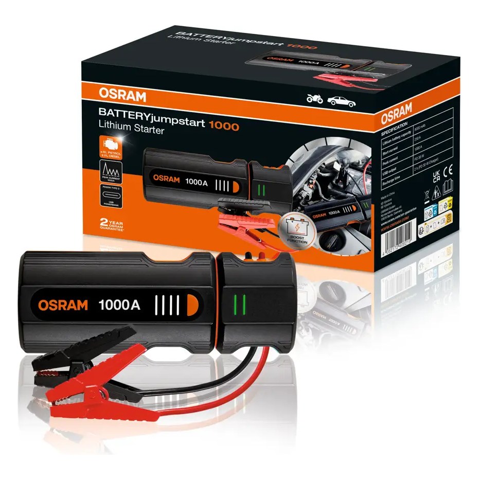 Palaišanas ierīce (starta būsteris) OSRAM BATTERYjumpstart 1000, 250/1000 A