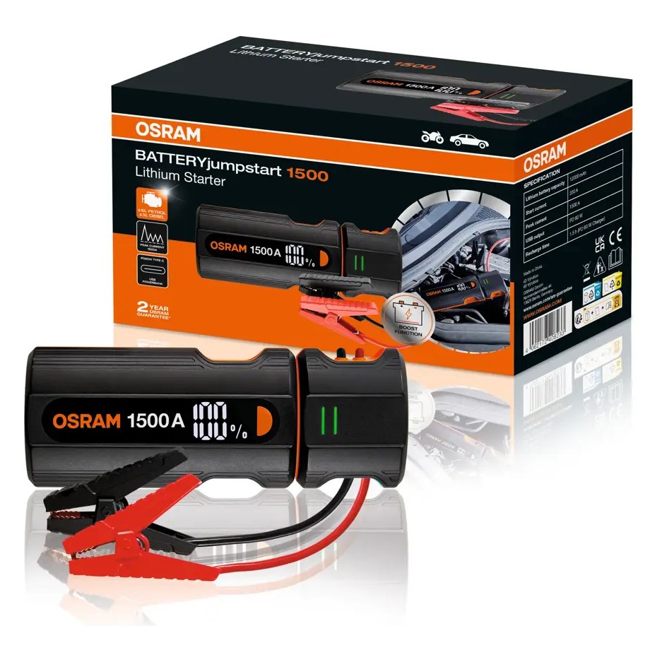 Palaišanas ierīce (starta būsteris) OSRAM BATTERYjumpstart 1500, 350/1500 A