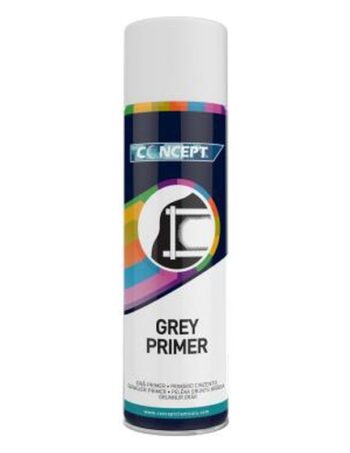 Pelēka gruntskrāsa aerosolā CONCEPT GREY PRIMER, 450 ml