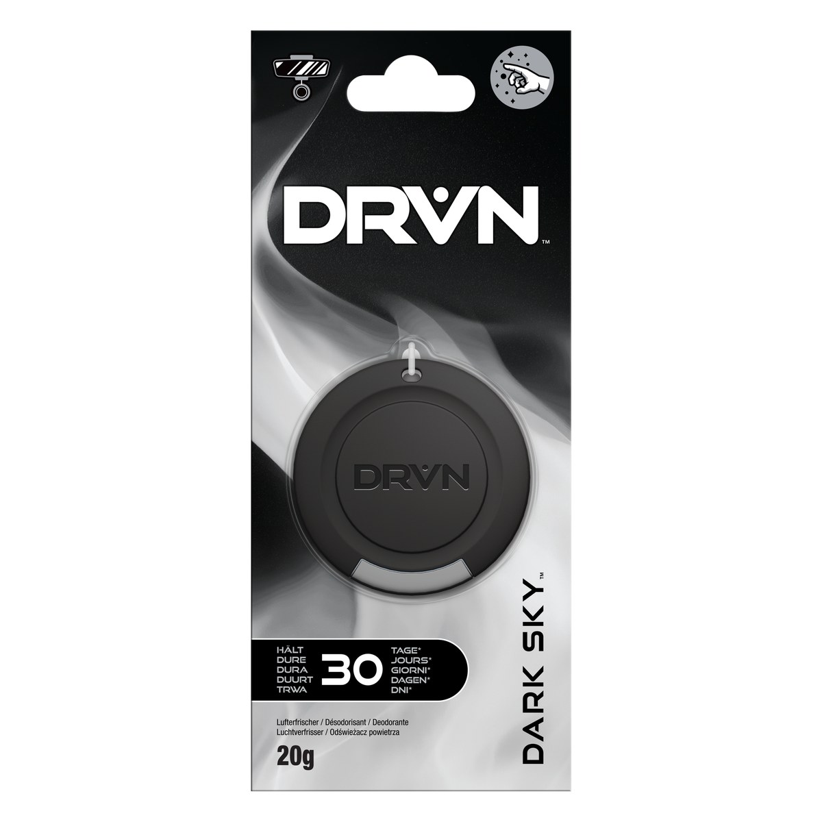 Piekarams gaisa atsvaidzinātājs DRVN Hanging Disc Dark Sky, 20 g
