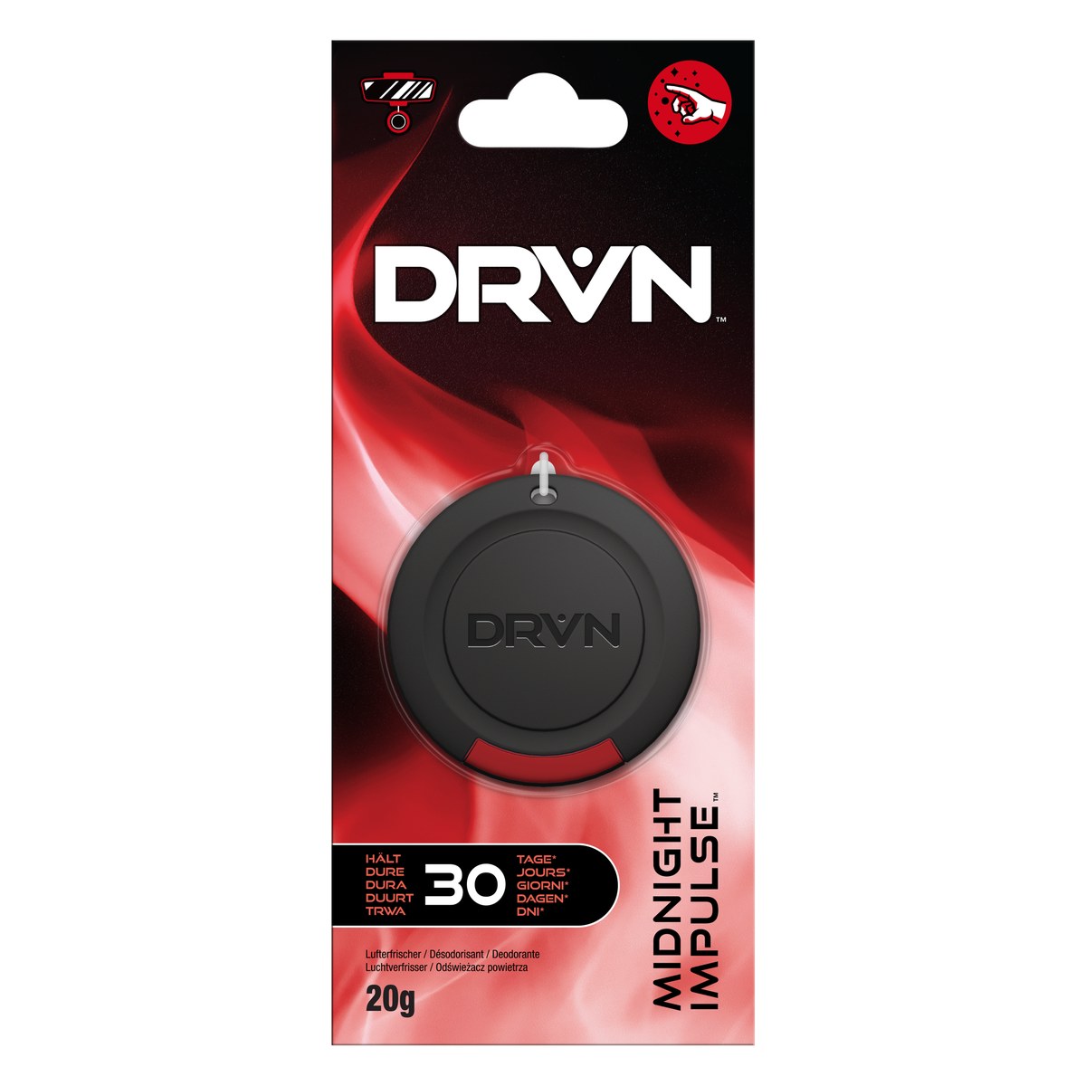 Piekarams gaisa atsvaidzinātājs DRVN Hanging Disc Midnight Impulse, 20 g
