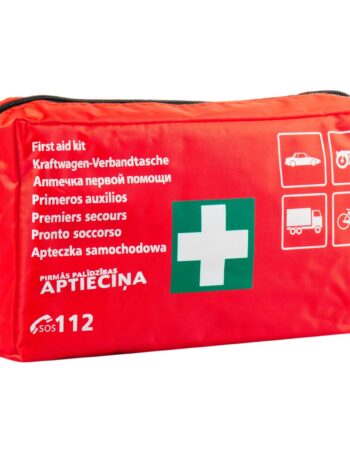Pirmās palīdzības aptieciņa mīkstā somiņā ar rāvējslēdzēju