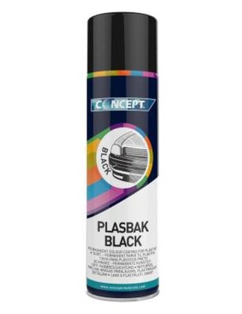 Plastmasas buferu krāsa CONCEPT PLASBAK BLACK, melna, 450 ml