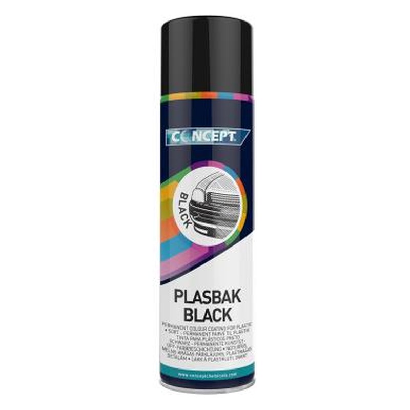 Plastmasas buferu krāsa CONCEPT PLASBAK BLACK, melna, 450 ml C43712 OE C43712