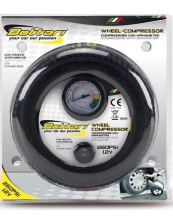 Riepu kompresors Bottari WHEEL-COMPRESSOR, 12 V, 260 PSI, ar manometru