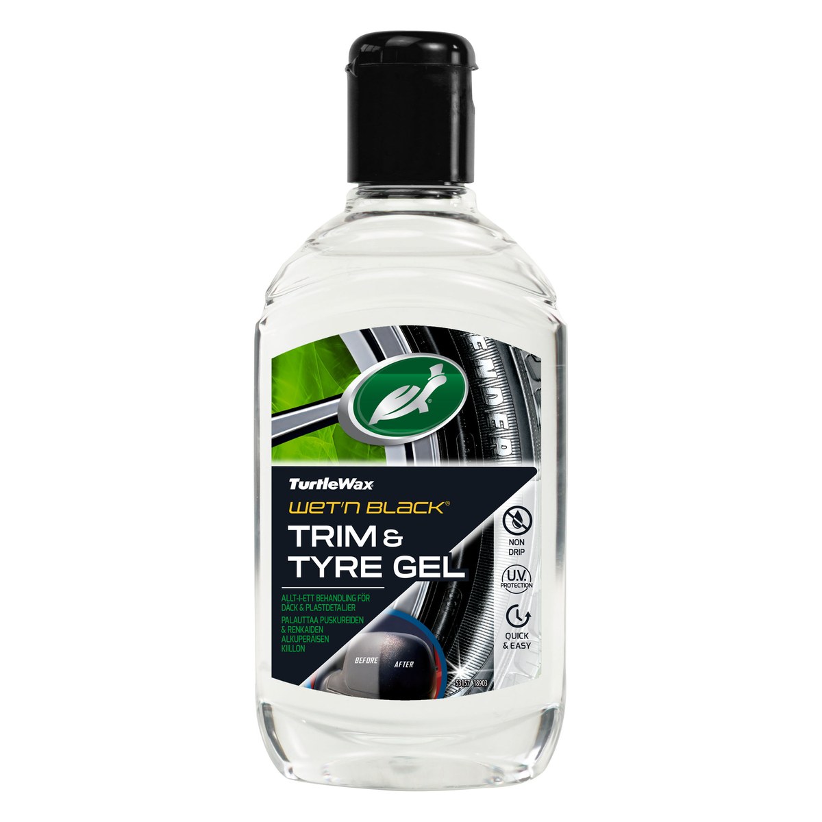 Riepu un plastmasas gēls Turtle Wax Wet'N'Black Trim & Tyre, 300 ml