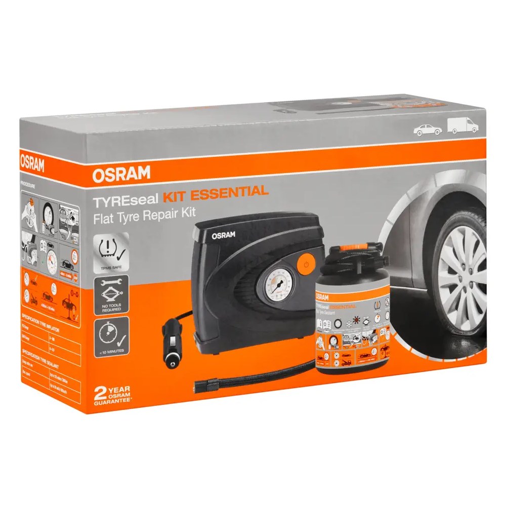 Riepu remonta komplekts OSRAM TYREseal KIT ESSENTIAL ar kompresoru OOTSK6ESN OE OTSK6ESN