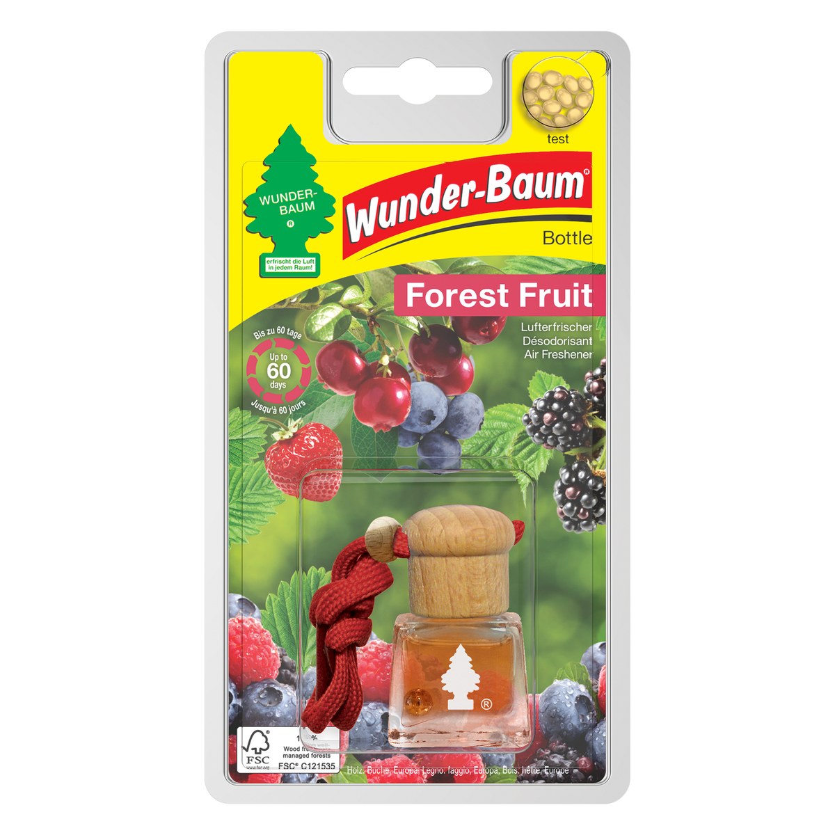 Šķidrais gaisa atsvaidzinātājs WUNDER-BAUM Bottle Forest Fruit, 4,5 ml WBBC83143 OE WBBC83143