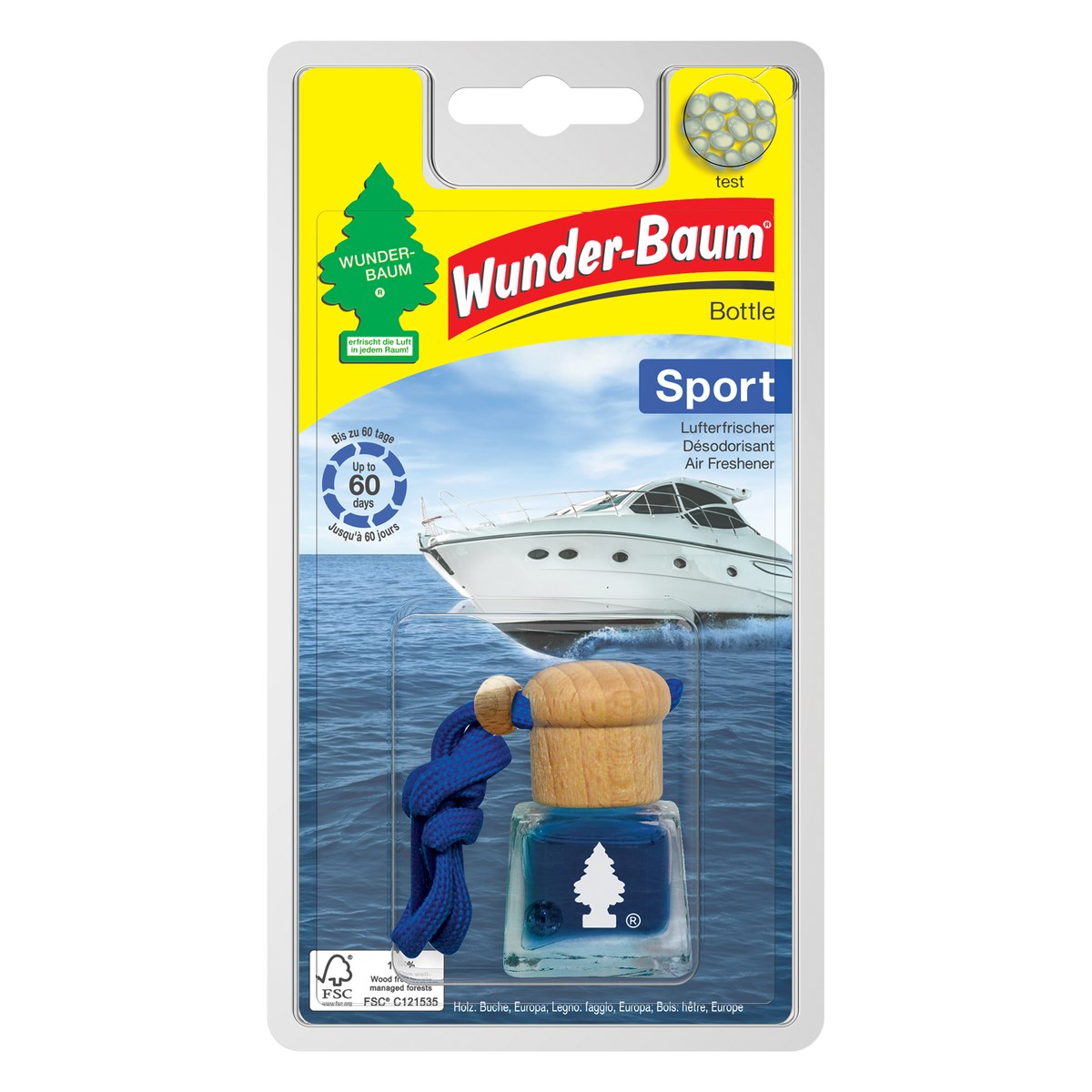 Šķidrais gaisa atsvaidzinātājs WUNDER-BAUM Bottle Sport, 4,5 ml WBBC83186 OE WBBC83186