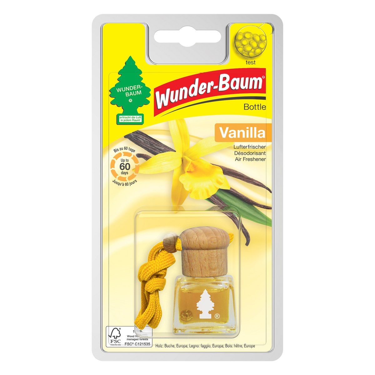 Šķidrais gaisa atsvaidzinātājs WUNDER-BAUM Bottle Vanilla, 4,5 ml WBBC83111 OE WBBC83111