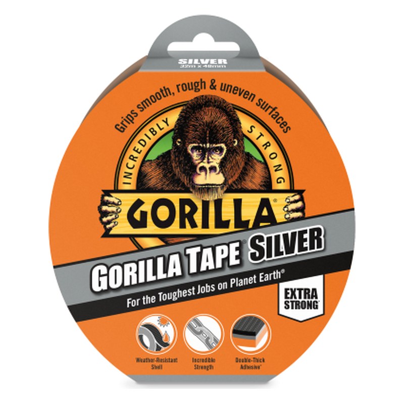 Stipra līmlente Gorilla Tape Silver, pelēka, 32 m x 48 mm