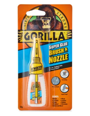 Superlīme Gorilla Super Glue Brush & Nozzle ar otiņu un uzgali, 12 g